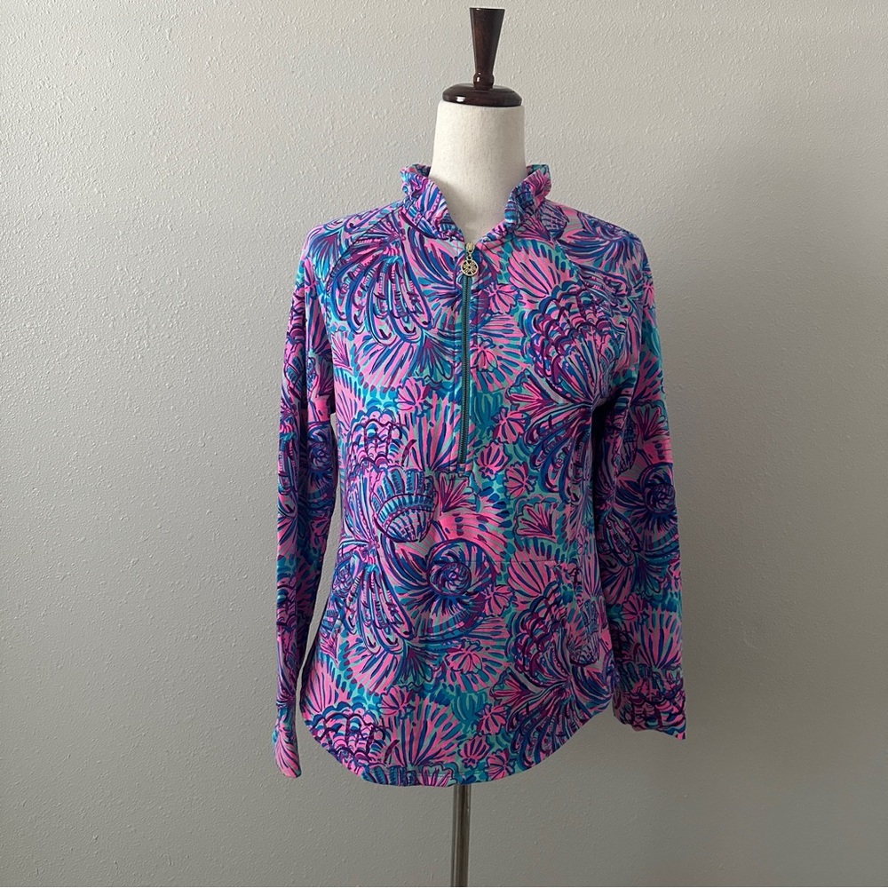 Lilly Pulitzer Skipper Riffle popover UPF 50+ purple/pink